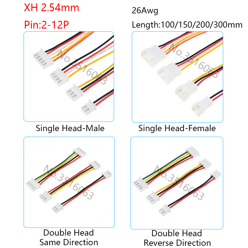 Jumper Wire Kit - 5/10Pcs XH-2.54mm 남성/여성 플러그 커넥터 (와이어