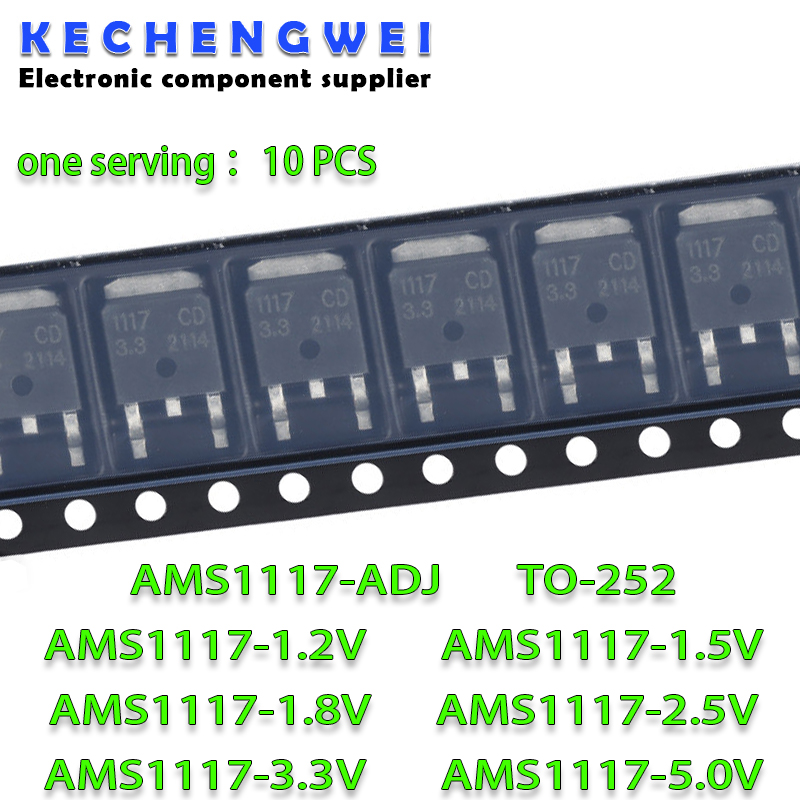 Ams1117 Module - 10 개/몫 AMS1117CD-ADJ AMS1117-5.0 AMS1117CD-3.3 AMS1117CD-1.5