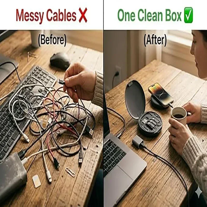 60W 고속 충전 케이블 세트, 내장형 휴대폰 거치대, - Usb C Cable 리뷰 및 가격